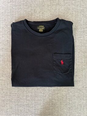 Polo by Ralph Lauren Black Short-Sleeve Pocket Tee with Red Pony